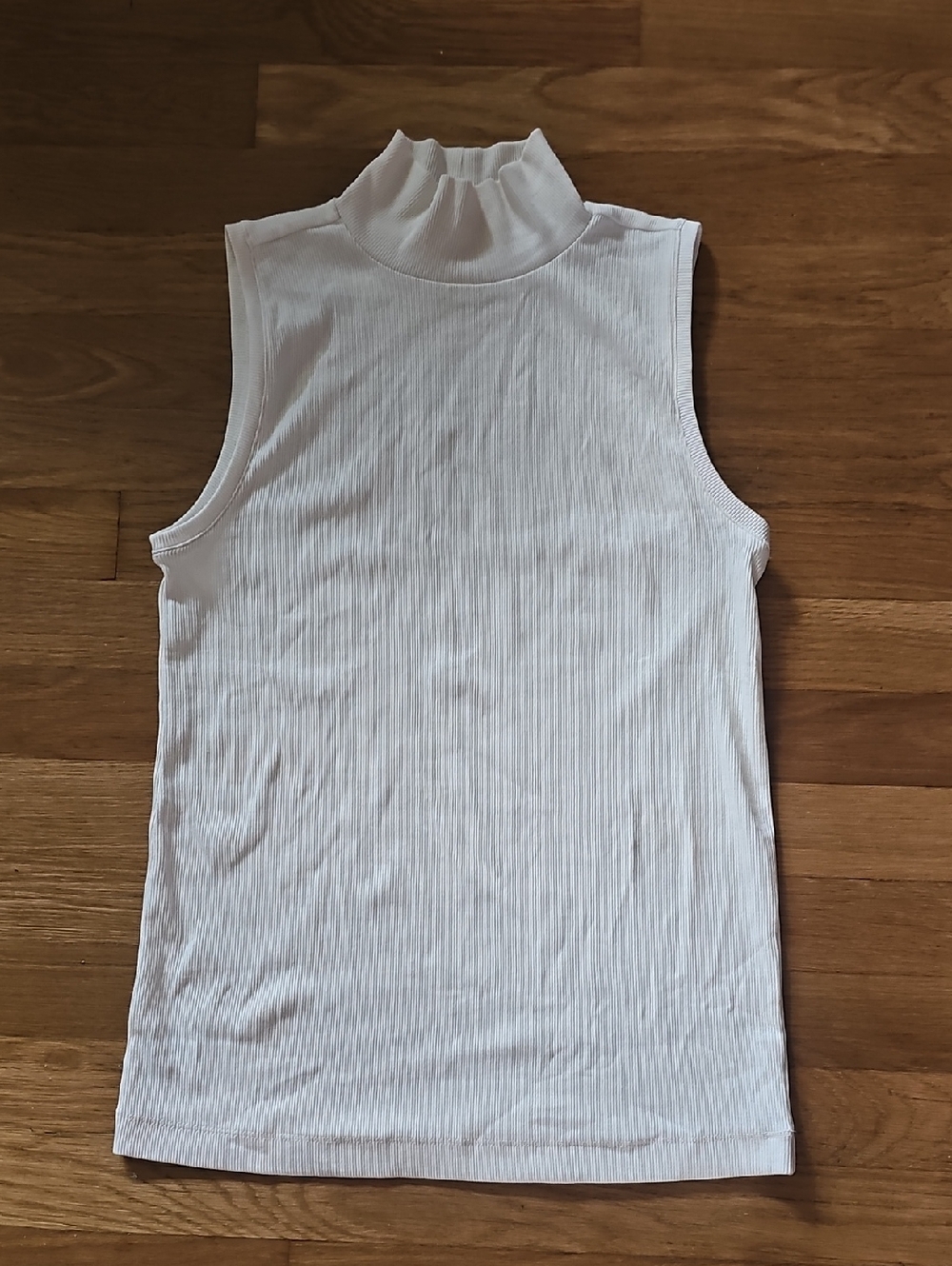 Loft Sleeveless Ribbed Ivory Cream Colored Turtleneck Layering Top Women's Med